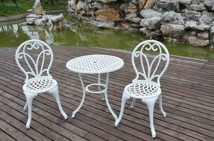 SET ROSE balkonové sezení bílé s průměrem stolu 60 cm