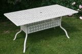 TINTINHAL WHITE kovový zahradní stůl 156 x 88 cm