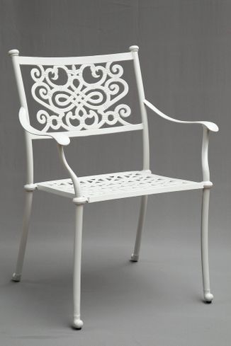 BARNSLEY BÍLÁ kovová zahradní židle 2ks